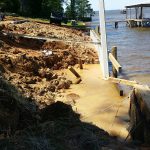 We had a bad storm a few nights ago. Heavy washing in the exposed area, but the new seawall protected the finished area.