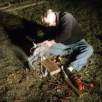 working into the night cutting boards for the seawall