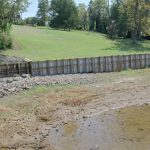 You cannot tie your boat to the seawall, but you can dry dock and walk on the bank.