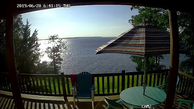 It's a great evening to hang out at the lake! Check out the view from the Toledo Bend Cabin!
