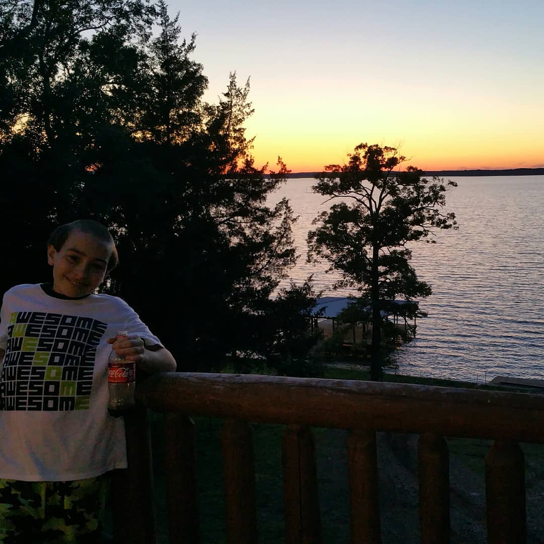 Toledo Bend Sunset and a George Jefferson haircut. :)