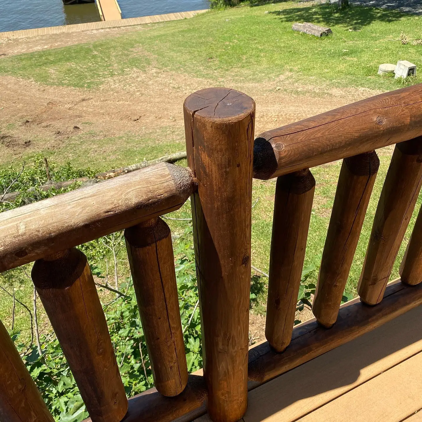 We are restainung the decks today after pressure washing them all day yesterday.  You can see the not done and done side- terrible how the sun just beats down a deck in just one year. The decks are ready for our May guests to come enjoy! #newstaineddecks #pressurewasheddecks #outsidefun #woodendecks #newstaincolor