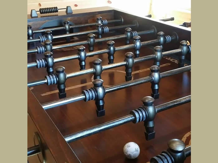 Game on! The Toledo Bend Cabin has a foosball table up in the game room.