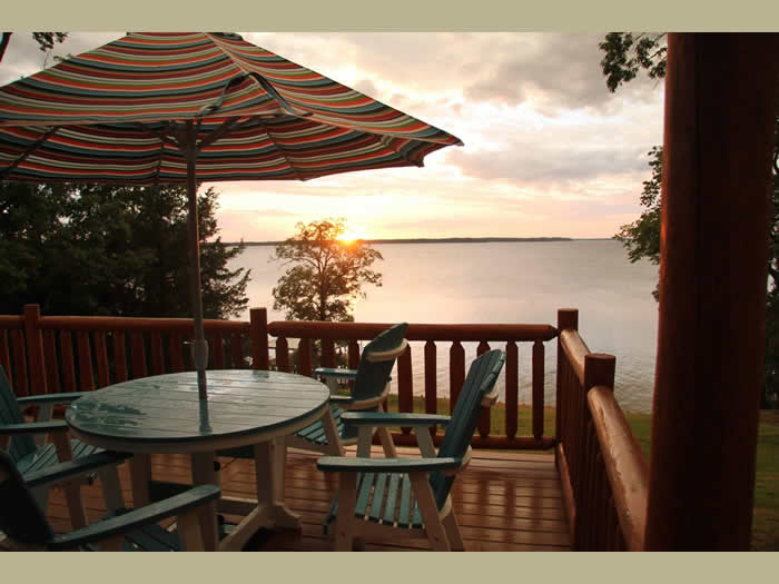 Sunset after an evening shower on the deck of the Toledo Bend Cabin.