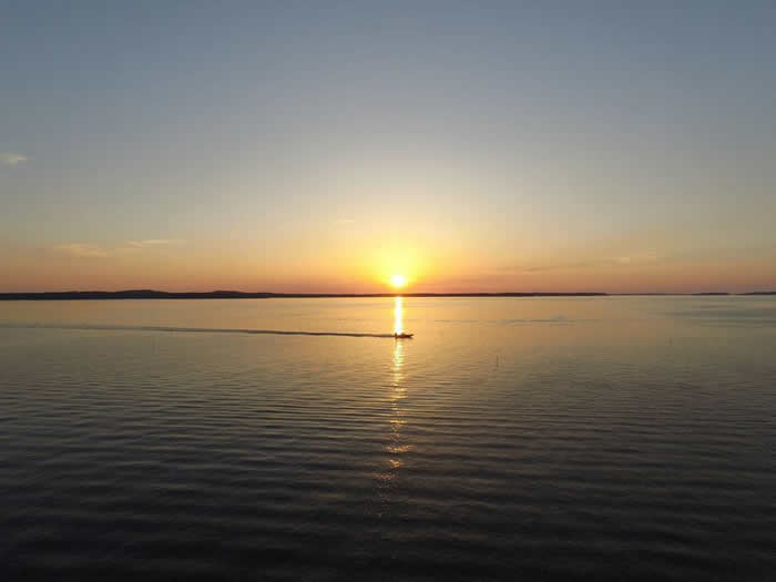 Sunset on Toledo Bend from the cabin.