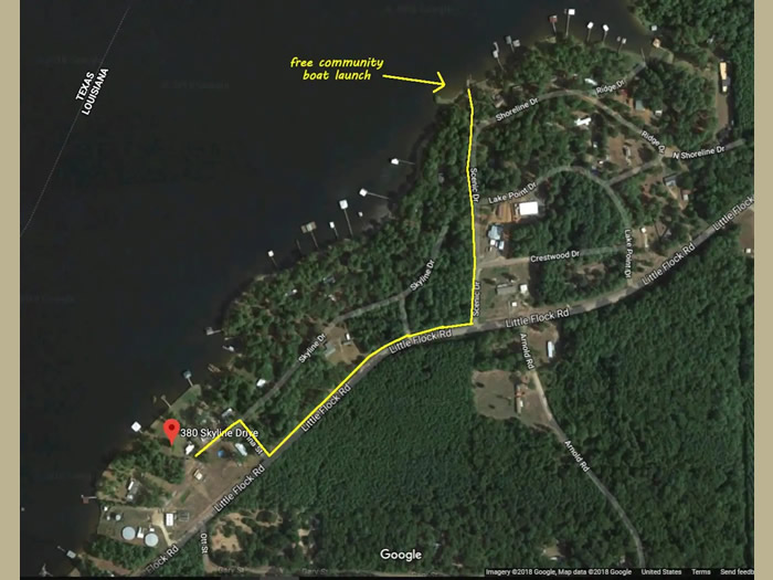 There is a free community boat launch about 1/2 mile from the cabin. No fees!